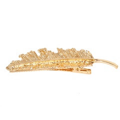 nuevo estilo simple horquilla de metal hojas doradas joyería pico de pato clip lateral tocado al por mayor nihaojewelry