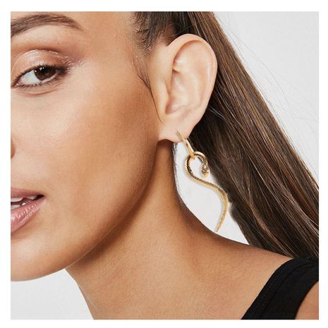 alliage de mode boucles d'oreilles de galvanoplastie créative boucles d'oreilles en métal serpentine en gros nihaojewelry's discount tags