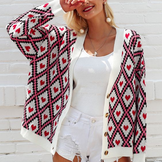 heart cardigan sweater