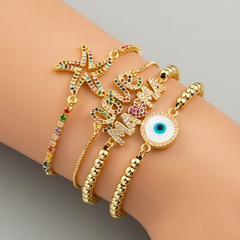 bracelets mode alphabet bracelet bracelet en cristal femmes cuivre incrusté couleur zircon bracelet