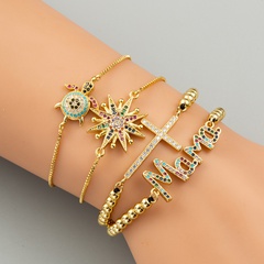 fashion cross bracelet micro-set zircon bracelet tortoise mama bracelet set