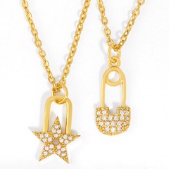 necklace Korean simple zircon star pendant necklace personality five-pointed star clavicle chain ornament wholesale nihaojewelry