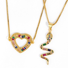 necklace jewelry snake pendant necklace diamond simple heart necklace wholesale nihaojewelry