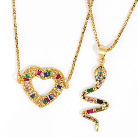 collier bijoux serpent pendentif collier diamant simple coeur collier en gros nihaojewelry's discount tags