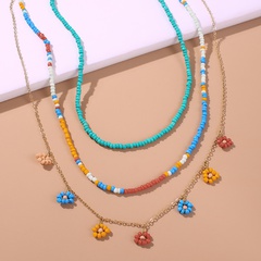 ethnic style rice bead necklace fashion forest flowers holiday style clavicle chain jewelry wholesale nihaojewelry