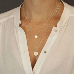 fashion jewelry new personality fashion simple disc necklace multi-layer suit necklace wholesale nihaojewelry