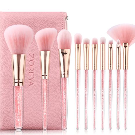 Korea popular pink quicksand makeup brush set 10 diamond handle makeup brush set wholesale nihaojewelry's discount tags