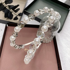 Baroque perle cheveux cerceau coréen fait à la main cristal cheveux grotte mariée cheveux accessoires bandeau à bords fins en gros nihaojewelry