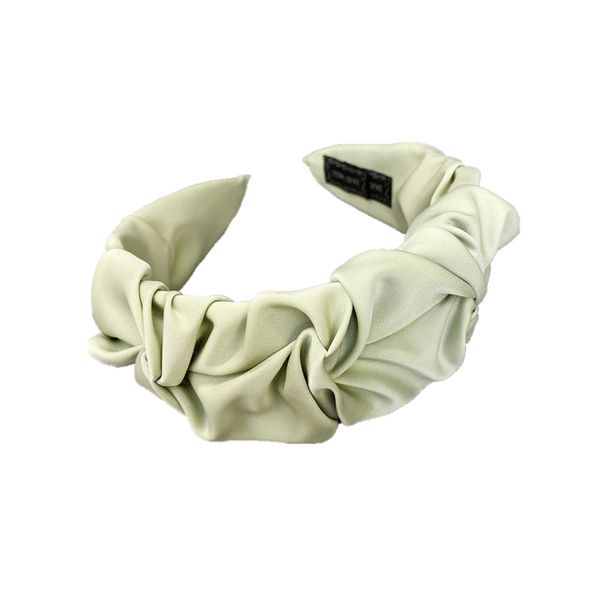 Korean fold headband candy solid color wide edge knotted face wash ...