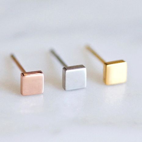 Simple stainless steel small earrings fashion square earrings mini earrings wholesale nihaojewelry's discount tags