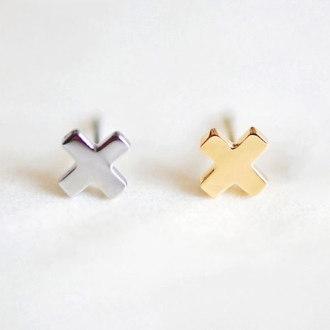 stainless steel fashion earrings Korean cross earrings simple earrings wholesale nihaojewelry's discount tags
