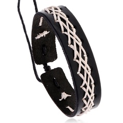 hot selling vintage woven cowhide bracelet tide fashion accessories nightclub hip-hop accessories wholesale nihaojewelry
