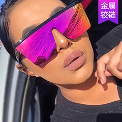 Purple sunglasses hot selling  trend big frame one-piece sunglasses  new female street shooting driving classic glasses nihaojewelry wholesale