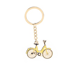 fashion simple new keychain  personality cartoon creative bicycle small yellow car alloy drop oil keychain nihaojewelry wholesale
