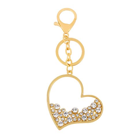 Nouvelle mode simple bijoux populaire diamant serti strass pêche coeur amour zircon porte-clés en gros's discount tags