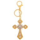 fashion simple zircon cross metal keychain  best selling car bag ornament keychain nihaojewelry wholesalepicture9