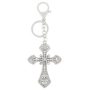 fashion simple zircon cross metal keychain  best selling car bag ornament keychain nihaojewelry wholesalepicture10