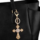 fashion simple zircon cross metal keychain  best selling car bag ornament keychain nihaojewelry wholesalepicture11