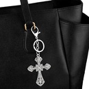 fashion simple zircon cross metal keychain  best selling car bag ornament keychain nihaojewelry wholesalepicture12