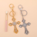 fashion simple zircon cross metal keychain  best selling car bag ornament keychain nihaojewelry wholesalepicture13