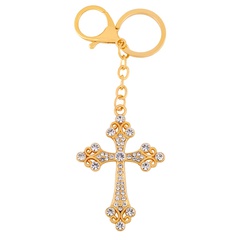 croix porte-clés créatif métal diamant porte-clés clé de stockage clé de voiture porte-clé