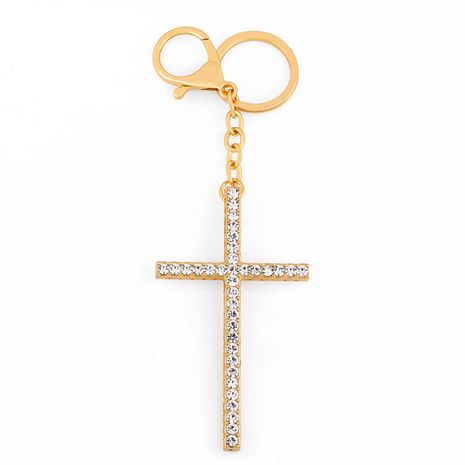 mode simple zircon cadeaux créatifs diamant croix métal porte-clés sac de mode ornements voiture pendentif nihaojewelry en gros's discount tags