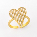 fashion simple  new diamond ring personalized love peach heart open  copper ring  nihaojewelry wholesalepicture8