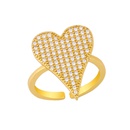 fashion simple  new diamond ring personalized love peach heart open  copper ring  nihaojewelry wholesalepicture10