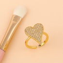 fashion simple  new diamond ring personalized love peach heart open  copper ring  nihaojewelry wholesalepicture12
