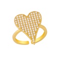 fashion simple  new diamond ring personalized love peach heart open  copper ring  nihaojewelry wholesalepicture13