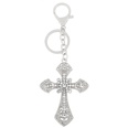 fashion simple zircon cross metal keychain  best selling car bag ornament keychain nihaojewelry wholesalepicture15