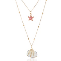 fashion metal simple seashell accessories double temperament personality necklace wholesale niihaojewelry