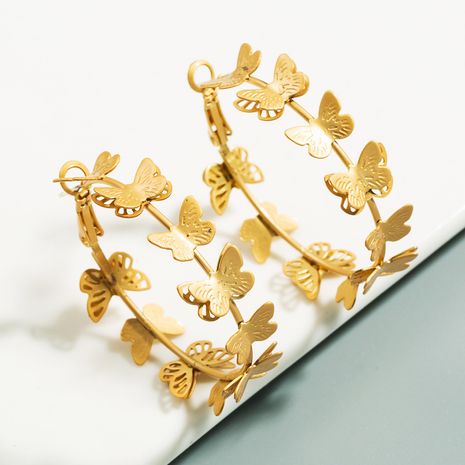nouveau coréen tempérament boucles d'oreilles papillon placage boucles d'oreilles en alliage d'or S925 aiguille d'argent avancé sauvage en gros nihaojewelry's discount tags