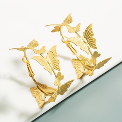 earrings explosion gold butterfly earrings ladies gold earrings Korean temperament earrings wholesale nihaojewelry