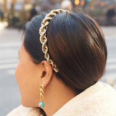 fashion trend new alloy chain interlocking metal headband fashion twist hair accessories wholesale niihaojewelry
