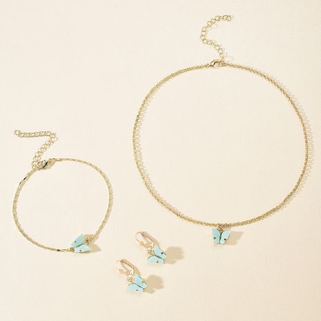 Nuevo estilo de vacaciones collar conjunto creativo moda mariposa colgante pendiente joyería al por mayor nihaojewelry's discount tags