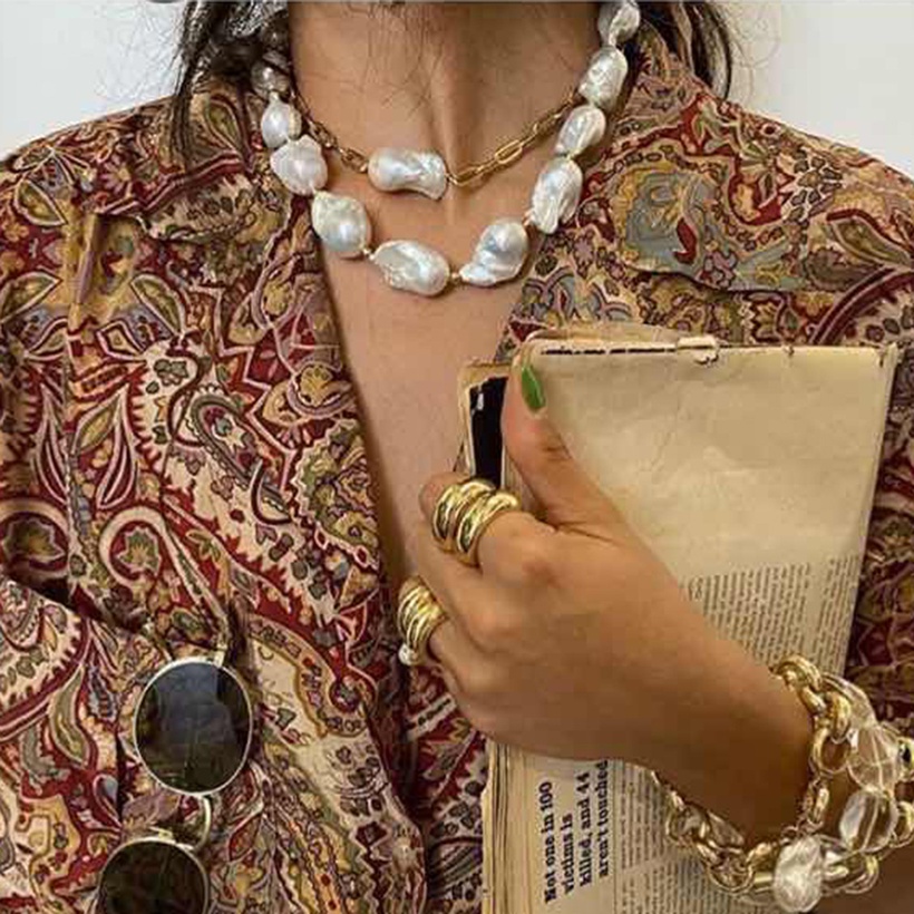 Bijoux Fantaisie Colliers | Mode Vacances Style Irrgulier Collier De Perles Cratif Collier Sauvage Ensemble En Gros Nihaojewelry - XV05908
