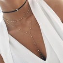 new personality simple moon pendant necklace fashion wild threelayer clavicle chain  wholesale nihaojewelrypicture10