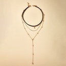 new personality simple moon pendant necklace fashion wild threelayer clavicle chain  wholesale nihaojewelrypicture13