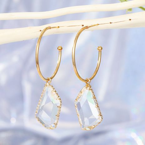 bijoux de mode nouvelles boucles d'oreilles en cristal tempérament coréen boucles d'oreilles en verre géométrique boucles d'oreilles sauvages en gros nihaojewelry's discount tags