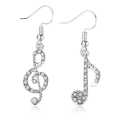 fashion new  diamond-shaped musical notes temperament asymmetric earrings ladies personality wild music symbol earrings wholesale nihaojewelry