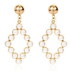 personality simple geometric pearl earrings temperament wild hollow earrings wholesale nihaojewelry