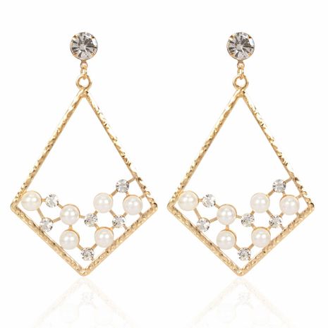 style de mode mode imitation boucles d'oreilles perle personnalité simple diamant géométrique boucles d'oreilles en gros nihaojewelry's discount tags