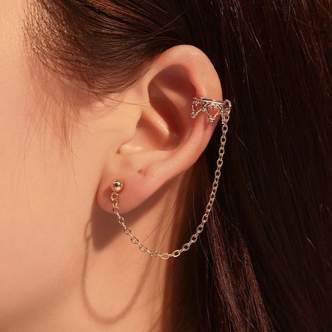 new crown U-shaped ear clip hollow out love retro earrings non-mainstream earrings long section no pierced earrings wholesale nihaojewelry's discount tags