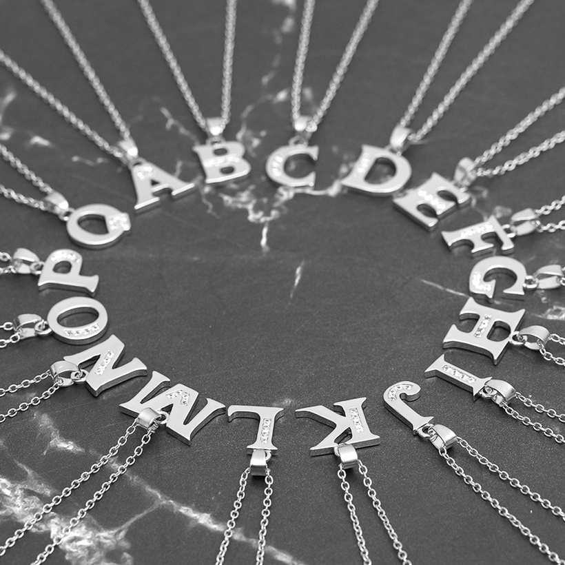 Bijoux Fantaisie Colliers | Ersonality Wild 26 Anglais Alphabet Pendentif Collier Diamant Collier Bijoux Accessoires En Gros Nihaojewelry - PE94359