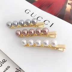 Pearl hairpin Korean fashion adult duckbill clip bangs clip word clip hair accessories wholesale nihaojewelry