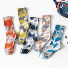 Krawatten gefärbte Socken Damen Mid-Tube Socken Sommer trend ige Socken Street Cotton Paars ocken Europäische und amerikanische Street High-Top-Socken