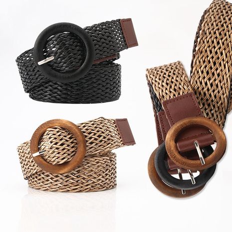 new product ladies ethnic style woven belt fashion woven belt with dress decorative belt wholesale nihaojewelry NHJN230743's discount tags