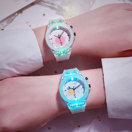 Reloj para niños reloj led luminoso tendencia coreana parpadeante reloj de cuarzo de silicona al por mayor nihaojewelry's discount tags