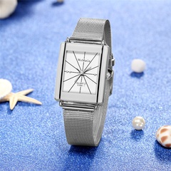 Fashion line diamond-set couple watch trend rhinestone rectangular table head silver belt watch wholesale nihaojewelry